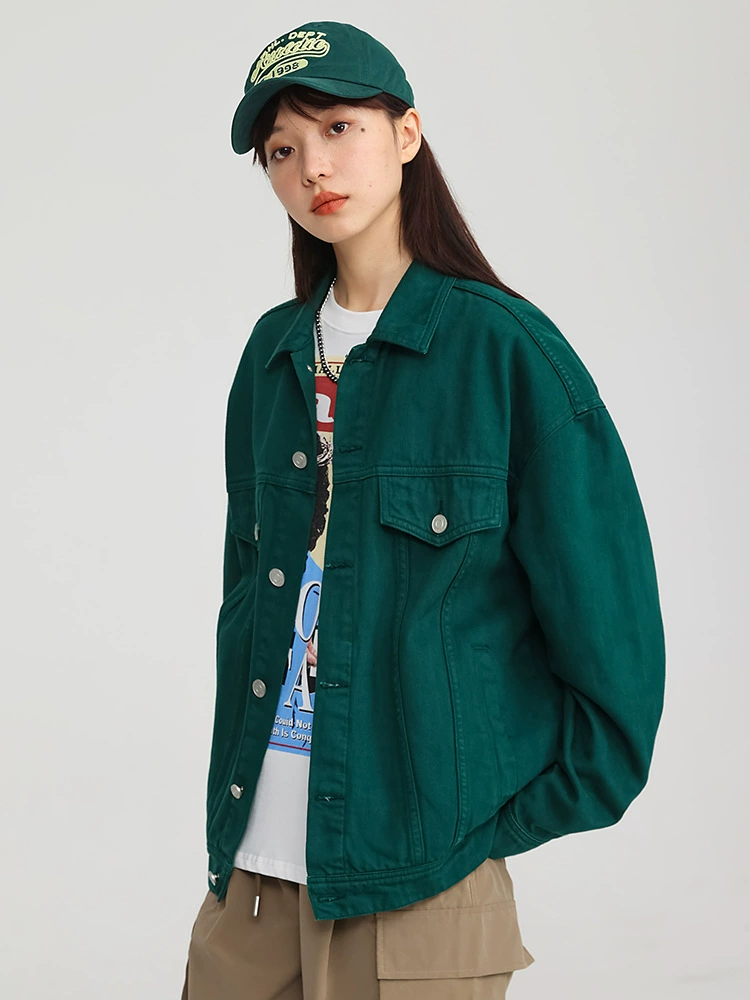 厂家直销男士宽松复古水洗牛仔外套，春秋季透气耐磨，时尚潮流设计