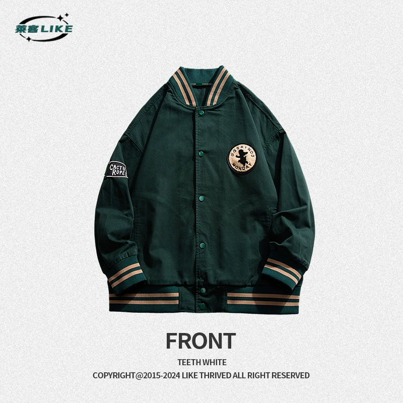 厂家直销男士宽松牛仔外套，拼色设计，春秋休闲夹克，耐磨面料，免烫处理