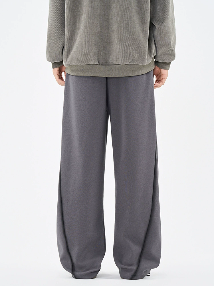 高品质青年宽松休闲牛仔裤，春秋款，纯色拼接直筒设计，免烫透气，适合户外运动