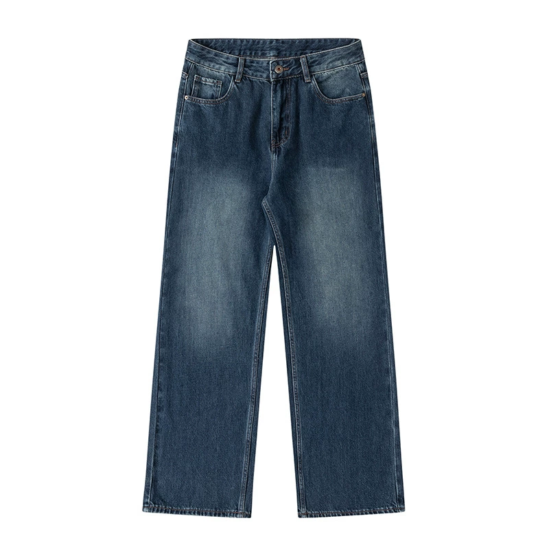 厂家直销男士修身水洗牛仔裤，秋季宽松直筒长裤，休闲场合必备，潮流复古设计