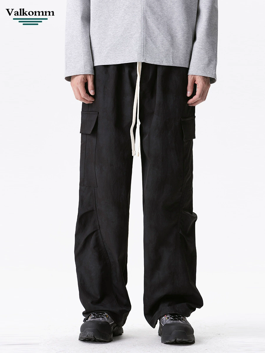 厂家直销男士修身迷彩工装裤，春季休闲款，褶皱装饰多口袋长裤