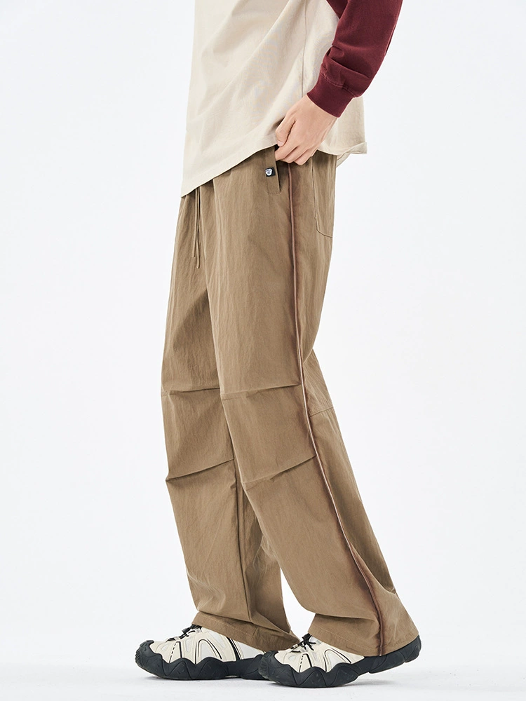 厂家直销男士宽松透气加厚阔腿牛仔裤，四季休闲，拼色设计耐磨防风