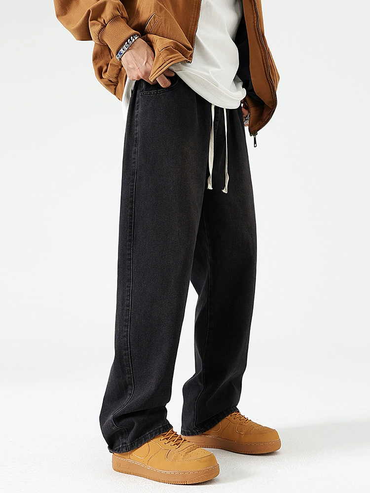 厂家直销男士复古水洗直筒牛仔裤，秋季休闲风格，适合青年潮流穿搭