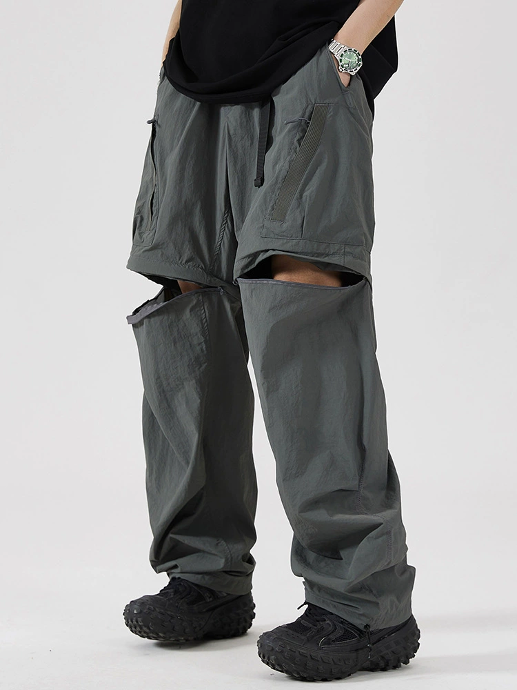 厂家直销青年男士防风防水休闲工装裤，薄款直筒型，夏季户外运动，多口袋设计