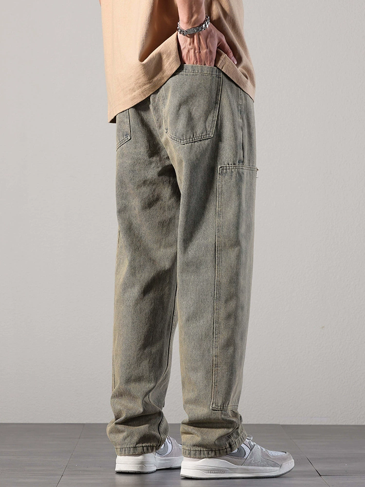 厂家直销男士水洗修身牛仔裤，休闲高街风直筒长裤，夏季必备，时尚百搭