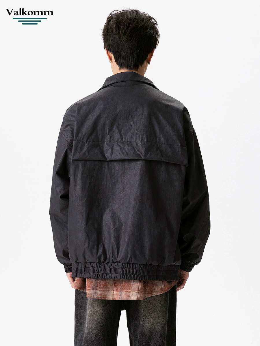 厂家直销男士宽松飞行夹克，透气耐磨高街休闲外套，春秋季节，多口袋刺绣设计