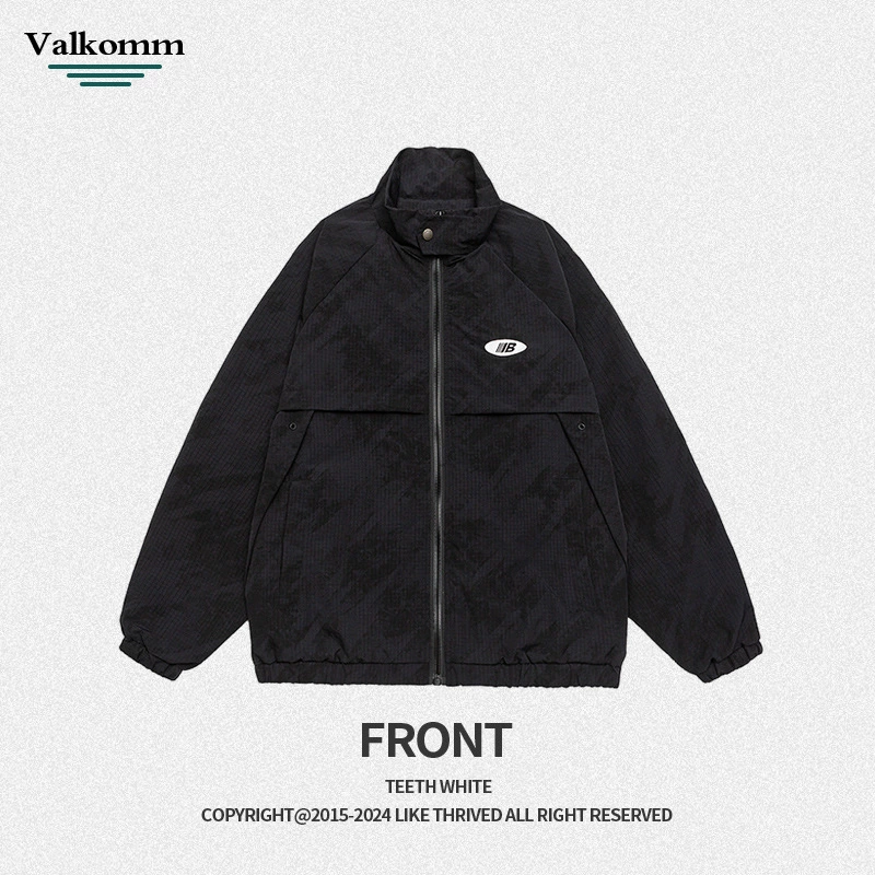 厂家直销男士宽松防风防水牛仔外套，运动休闲，高街风格刺绣设计