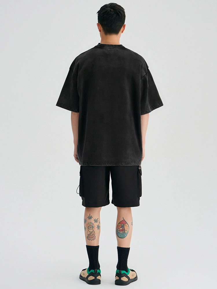 厂家直销男士宽松水洗牛仔外套，街潮风格，经典印花设计，适合夏季休闲穿搭