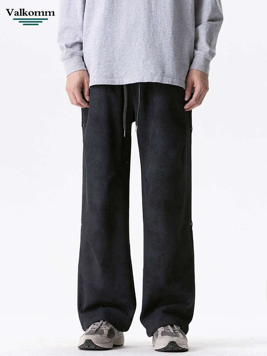 厂家直销男士宽松褶皱设计牛仔裤，休闲时尚直筒，春秋季，多口袋耐磨