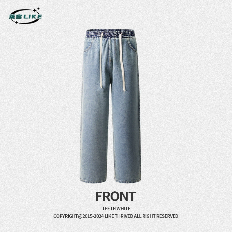 厂家直销男士修身复古牛仔裤，直筒设计，夏季休闲风格，水洗处理，适合日常穿着