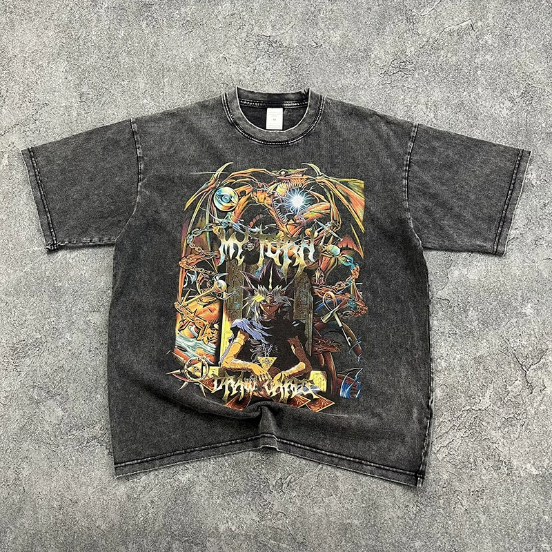 厂家直销男士宽松水洗牛仔外套，街潮风格，经典印花设计，适合夏季休闲穿搭