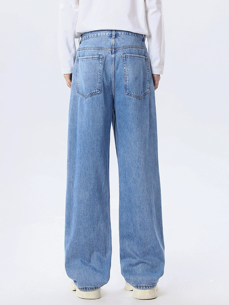 厂家直销男士复古水洗舒适牛仔裤，宽松直筒版型，秋季休闲长裤