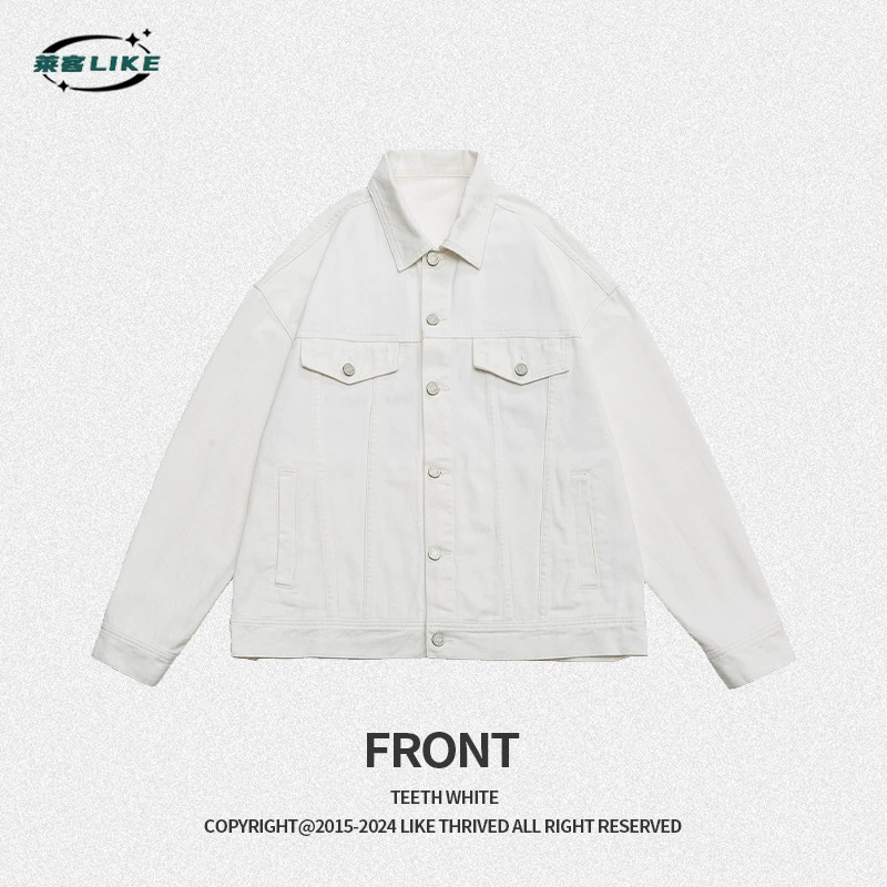 厂家直销男士宽松复古水洗牛仔外套，春秋季透气耐磨，时尚潮流设计