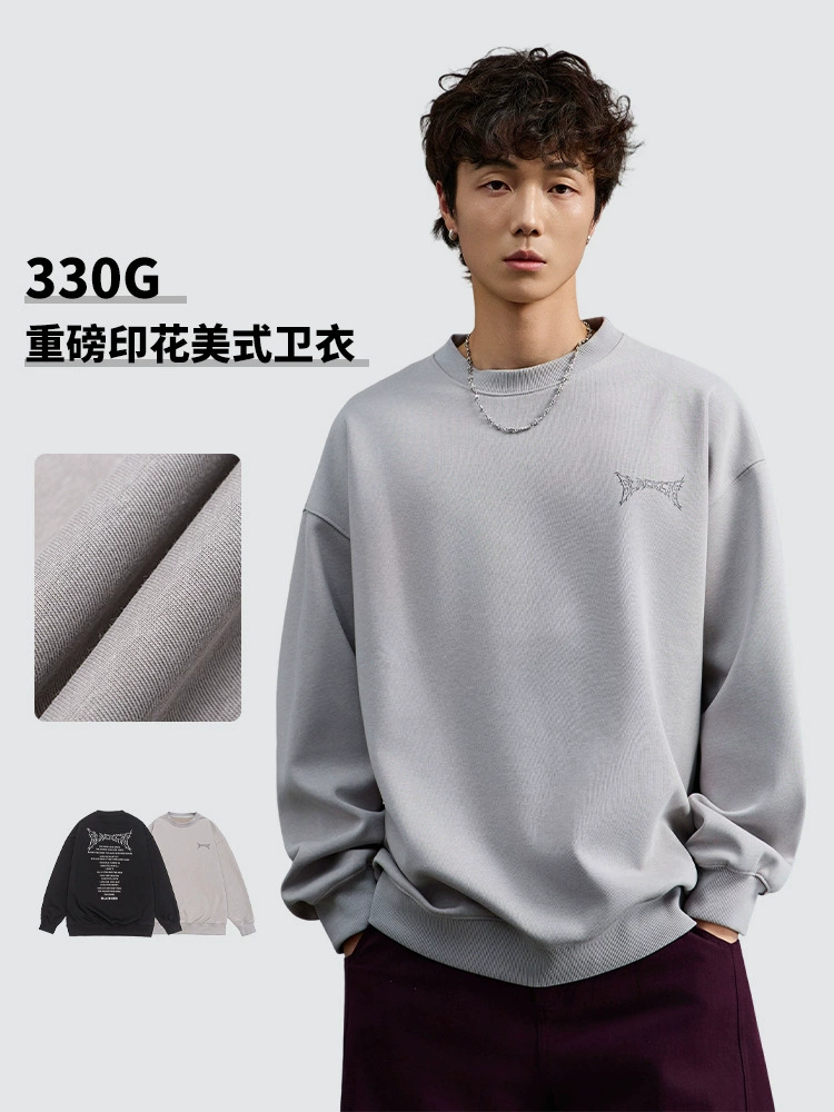 厂家直销男士印花宽松牛仔外套，秋冬休闲风格，免烫处理，日常必备