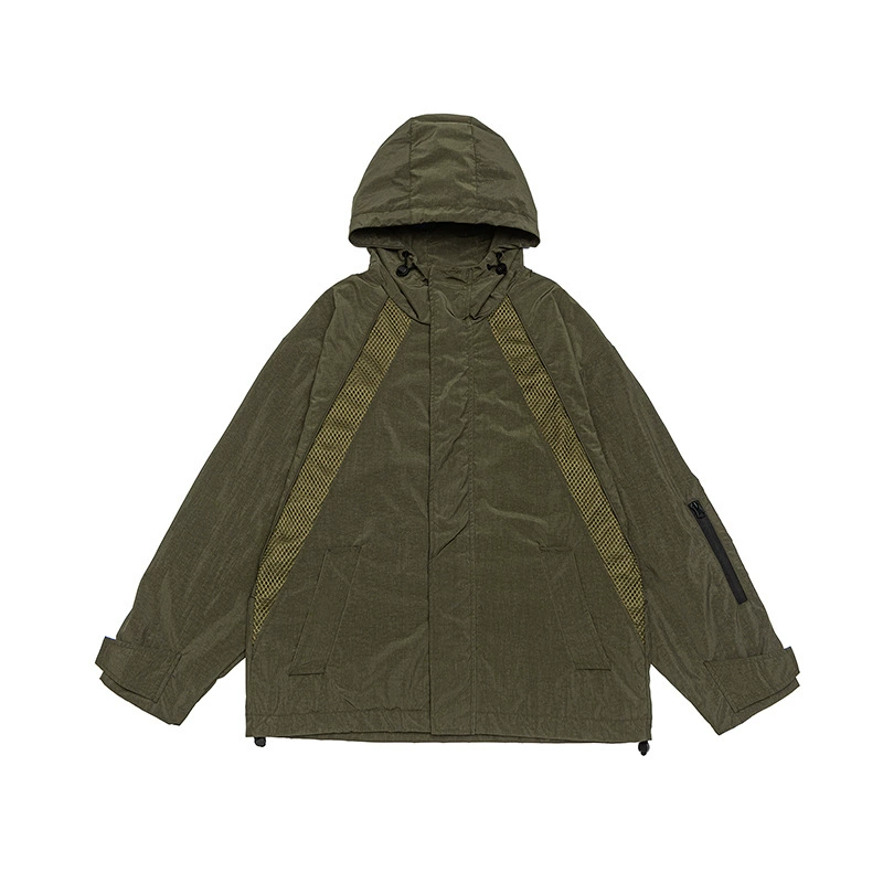 厂家直销青少年宽松拼接防风透气牛仔外套，春秋休闲，免烫处理多口袋设计