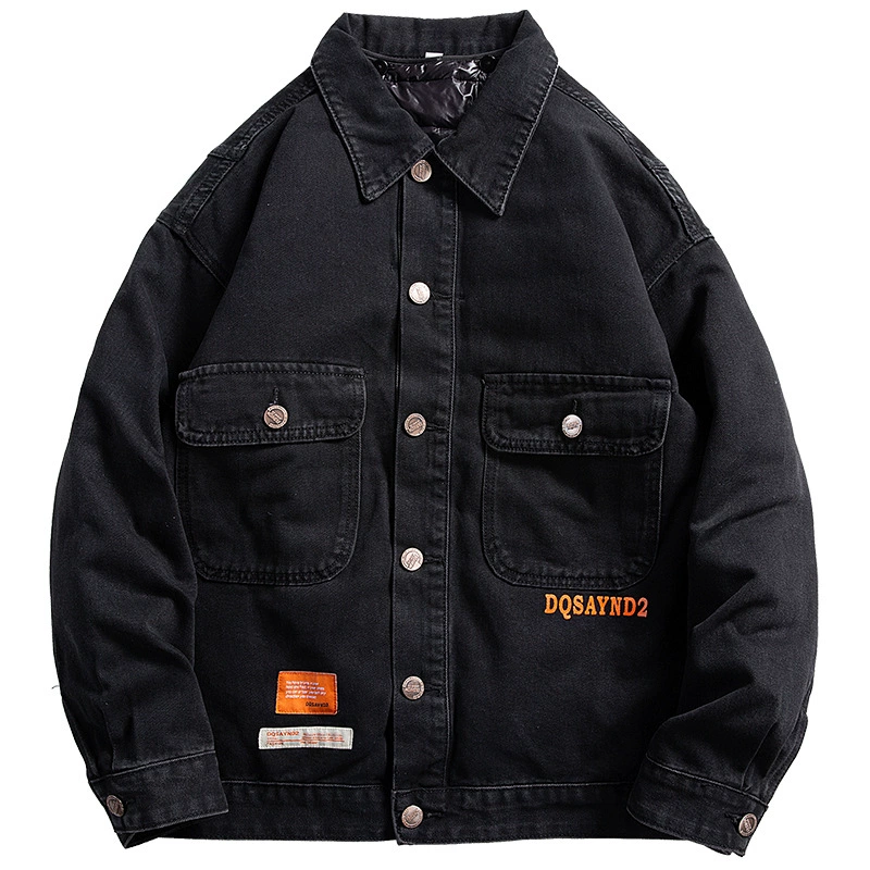 厂家直销青少年宽松牛仔外套，时尚百搭加绒加厚，冬季休闲风格，耐磨免烫处理
