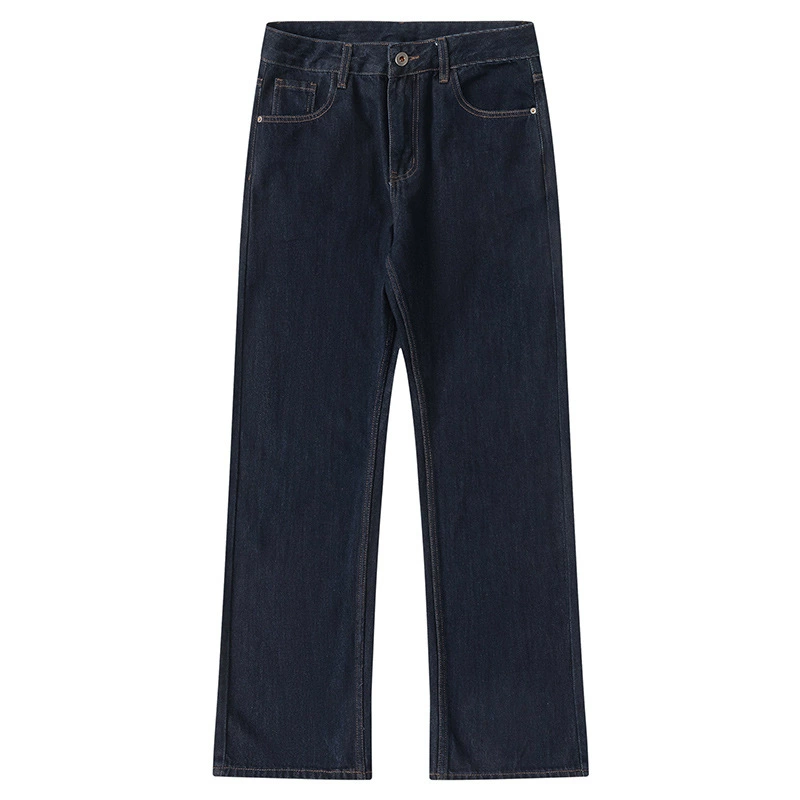 厂家直销男士宽松水洗牛仔裤，春秋日常高街风格，简约直筒设计，原色天丝面料