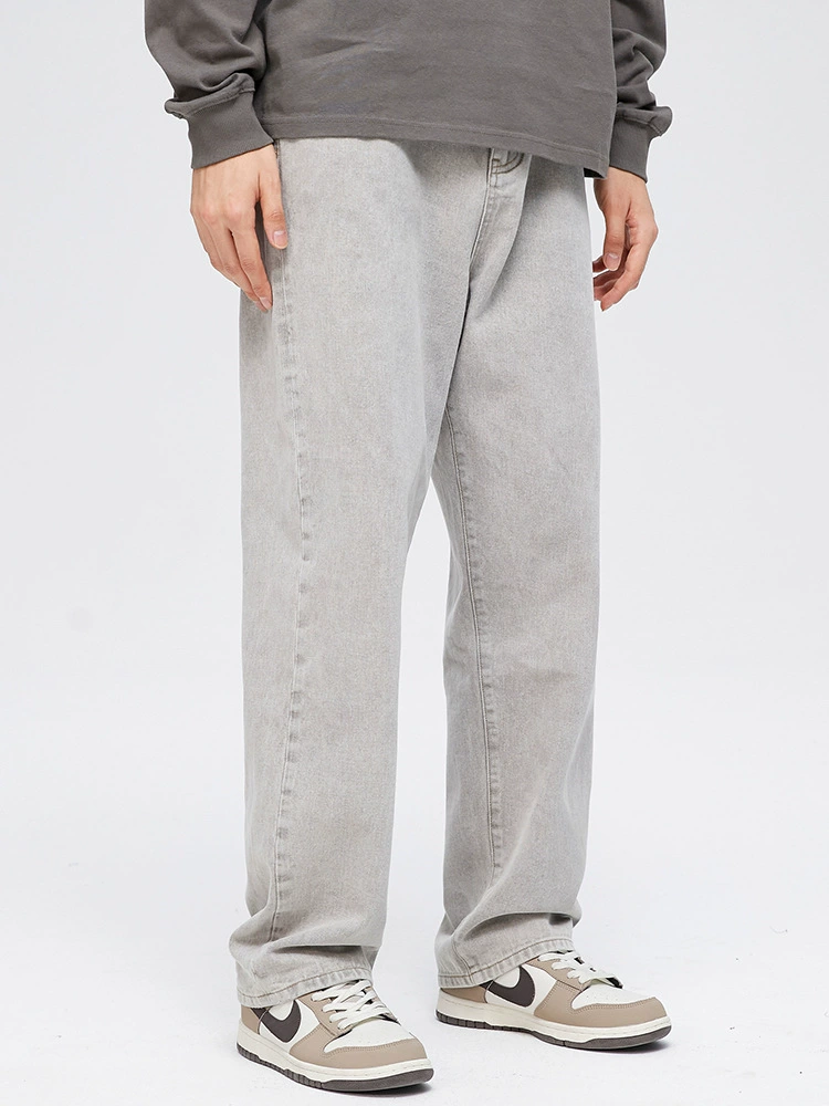 厂家直销男士宽松复古水洗牛仔裤，春秋季高街风格直筒长裤，时尚休闲必备