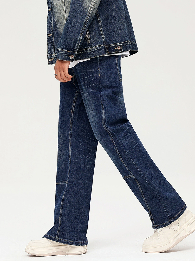 厂家直销男士高品质水洗微喇牛仔裤，修身阔腿，春秋休闲风格，时尚潮流设计