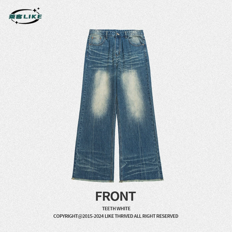 厂家直销青年水洗微喇牛仔裤，夏季高街时尚百搭，舒适基础款