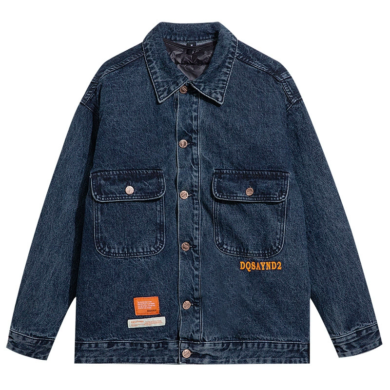 厂家直销青少年宽松牛仔外套，时尚百搭加绒加厚，冬季休闲风格，耐磨免烫处理