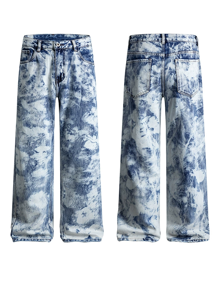 厂家直销男士宽松直筒牛仔裤，水洗工艺，休闲风格，适合春秋季，潮流青少年款