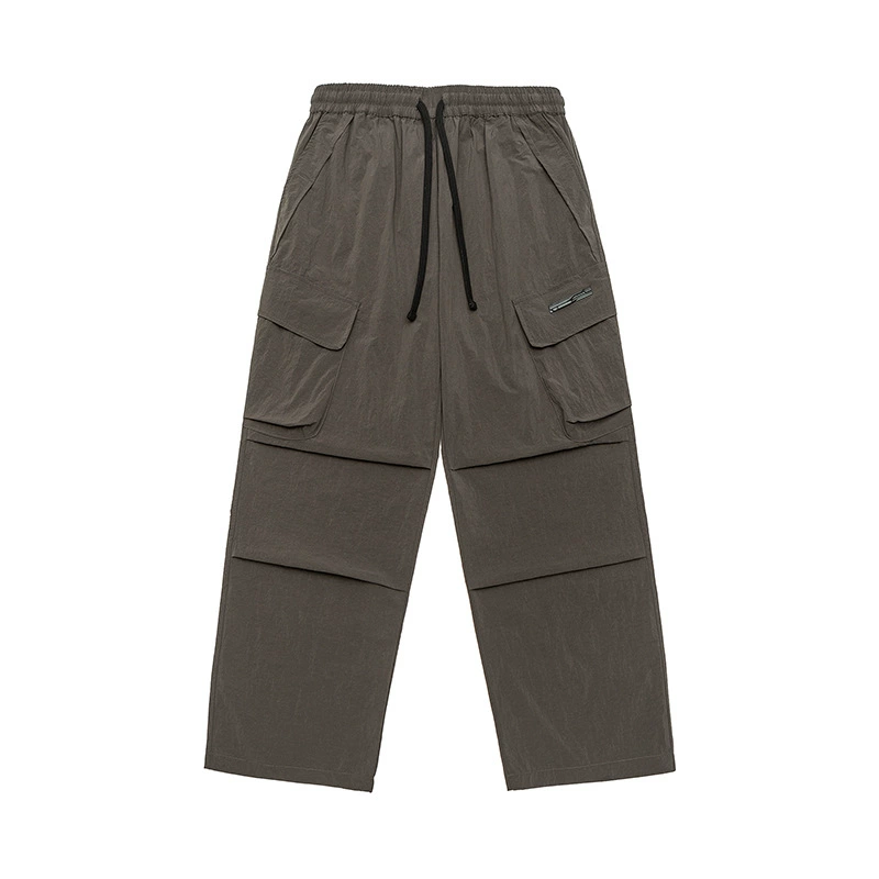 厂家直销男士宽松阔腿工装裤，秋季休闲风，多口袋设计，免烫耐磨长裤