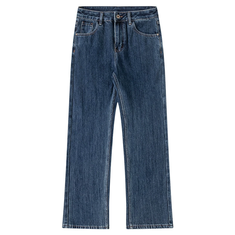 厂家直销男士复古水洗宽腿牛仔裤，春秋休闲，微弹直筒长裤设计