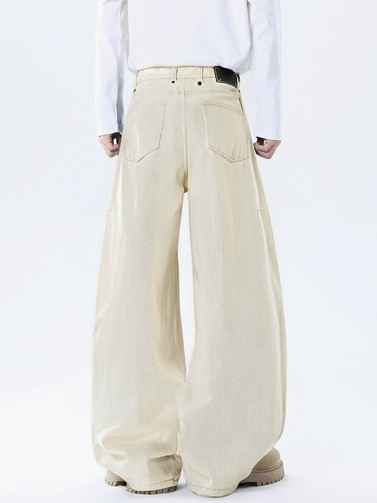 厂家直销男士宽松牛仔裤，复古水洗直筒，休闲秋季，青春潮流风格