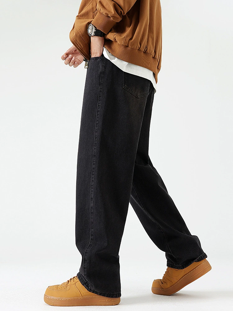 厂家直销男士复古水洗直筒牛仔裤，秋季休闲风格，适合青年潮流穿搭