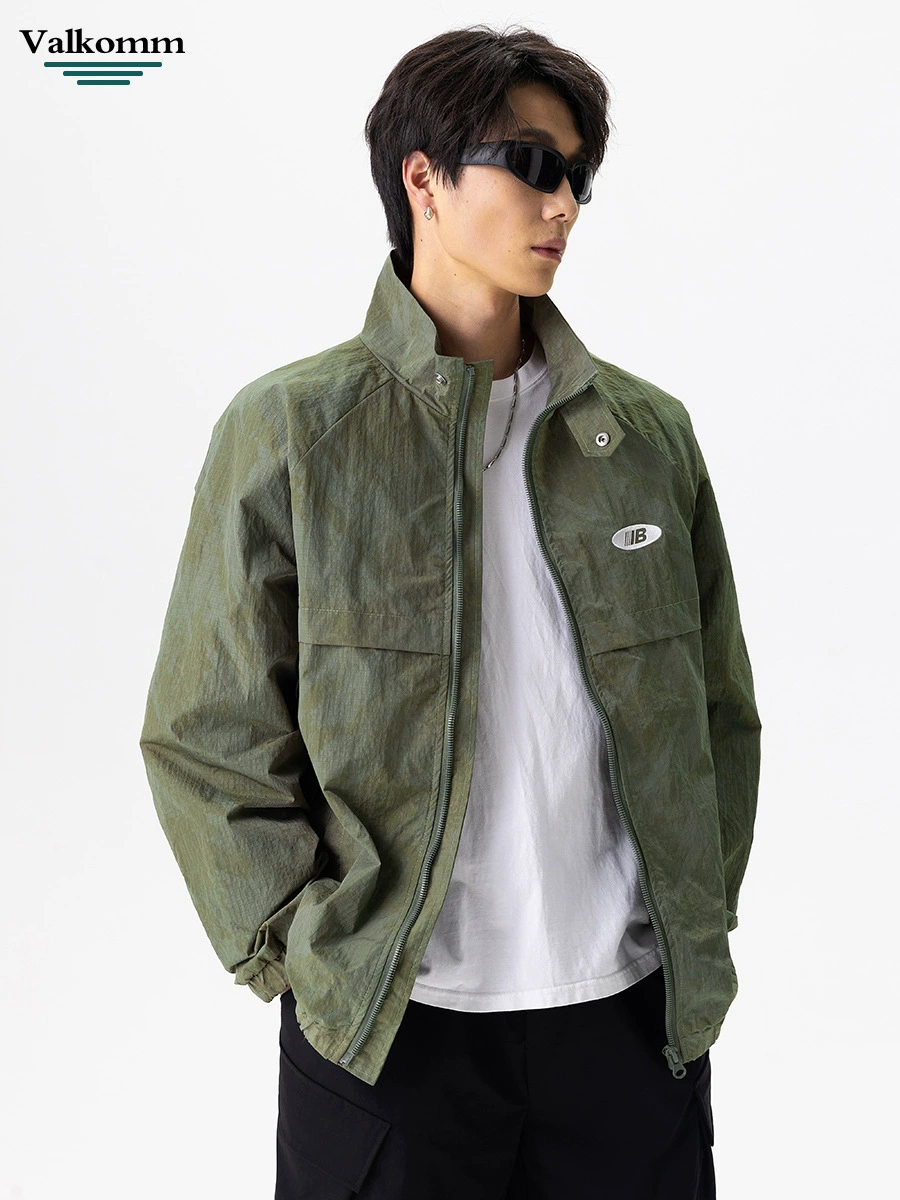 厂家直销男士宽松防风防水牛仔外套，运动休闲，高街风格刺绣设计