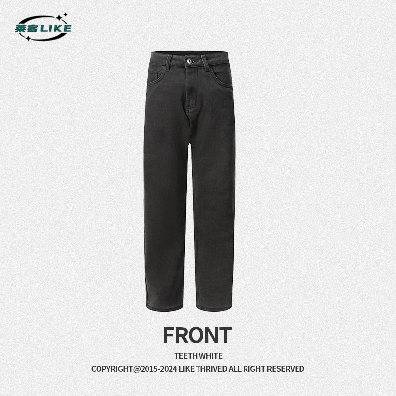 厂家直销男士锥形牛仔裤，显高修身设计，复古水洗风格，秋季休闲，多口袋长裤