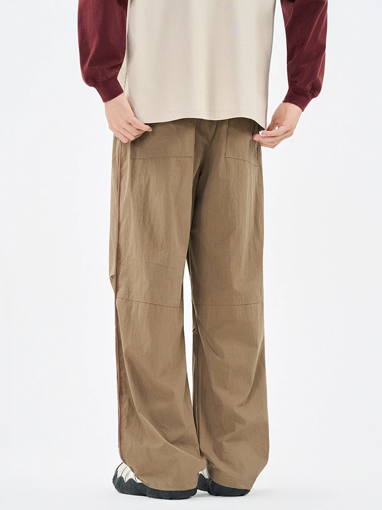 厂家直销男士宽松透气加厚阔腿牛仔裤，四季休闲，拼色设计耐磨防风