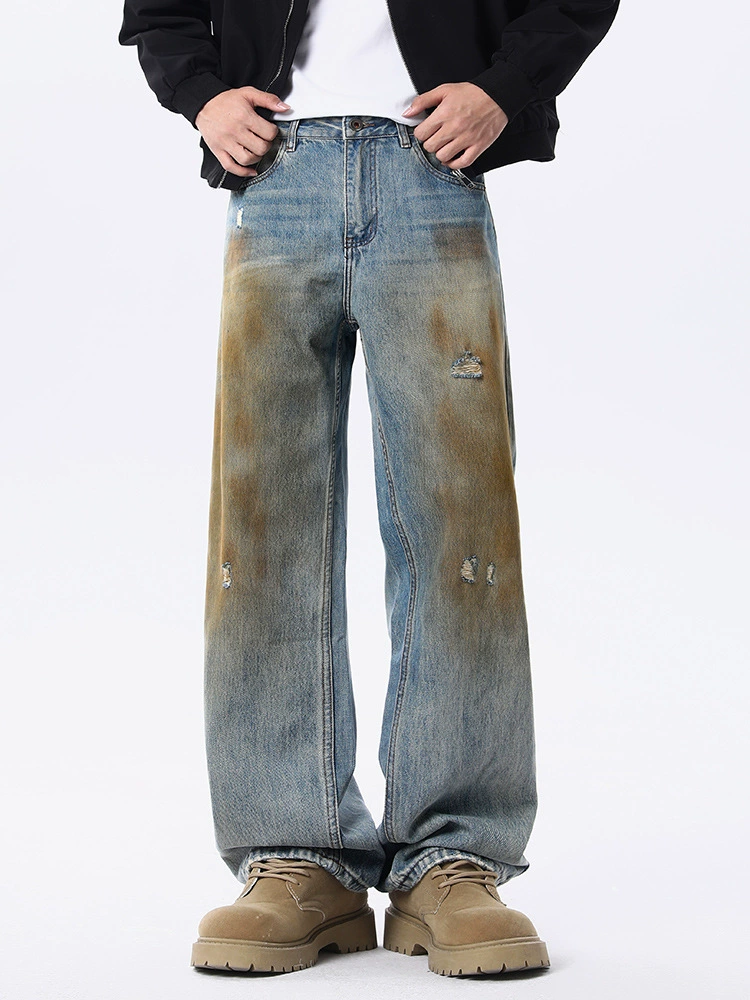 厂家直销青少年水洗微宽松时尚牛仔裤，春秋休闲，免烫处理直筒设计