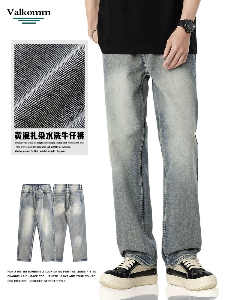 Pantalones vaqueros para hombre slim de algodón con lavado, estilo casual para primavera y otoño, diseño moderno 2025, OEM