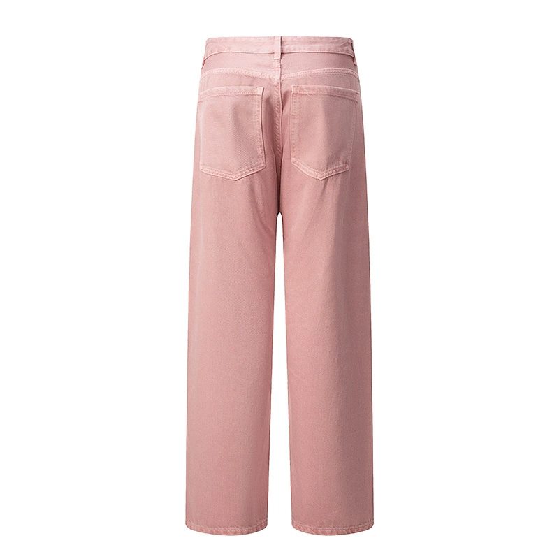 厂家直销男士修身多巴胺配色直筒牛仔裤，春秋季休闲风格，水洗工艺