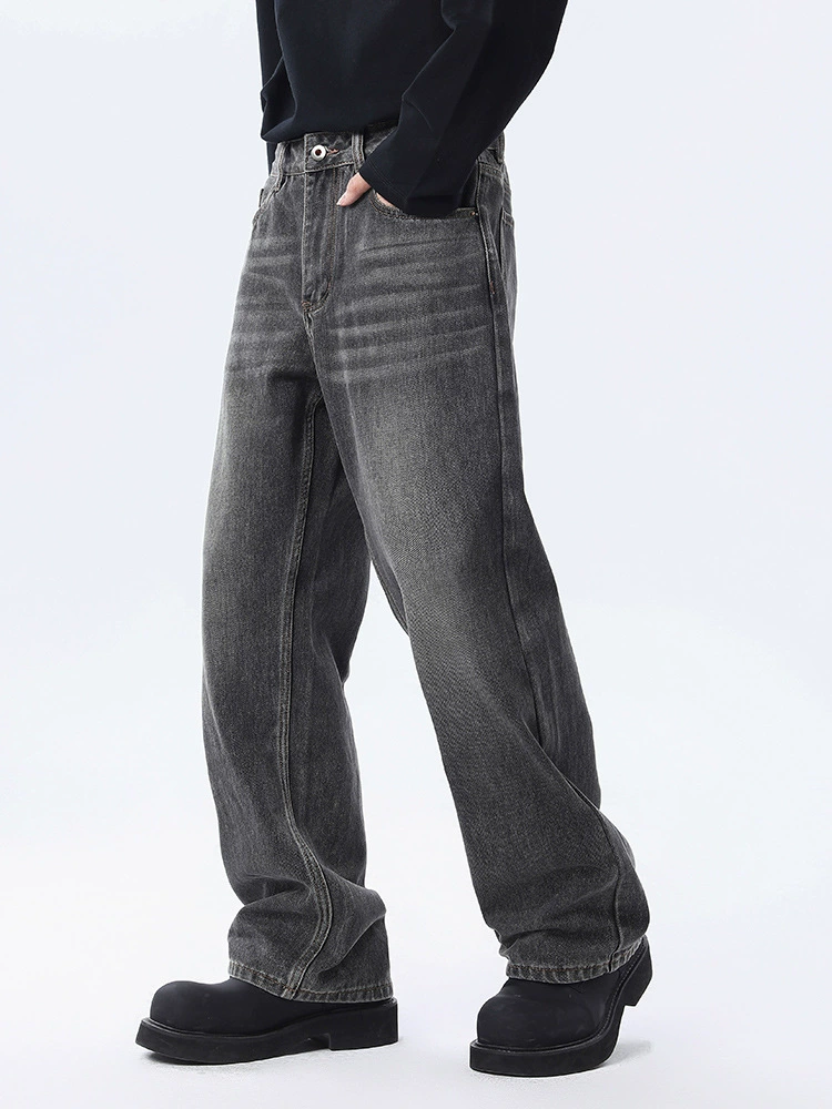 厂家直销男士复古水洗牛仔裤，宽松直筒长裤，秋季休闲，时尚潮流【莱客】