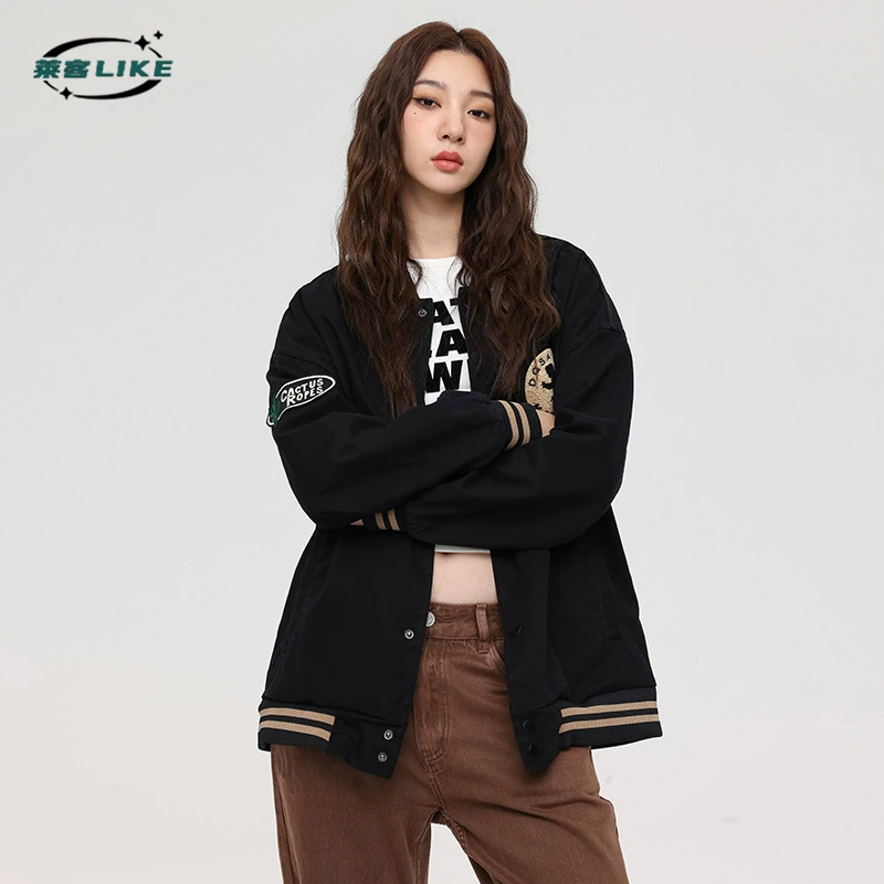 厂家直销男士宽松牛仔外套，拼色设计，春秋休闲夹克，耐磨面料，免烫处理