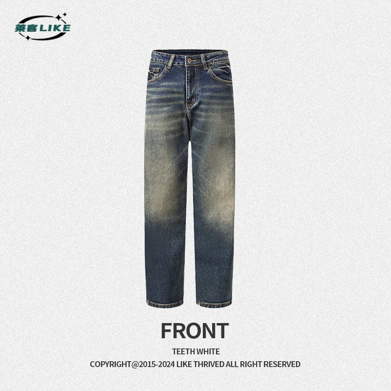 厂家直销男士修身透气弹力哈伦牛仔裤，春秋休闲款式，水洗仿旧设计