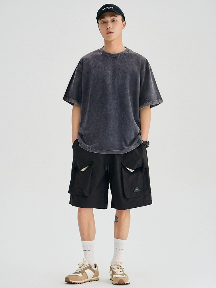 厂家直销男士宽松牛仔外套，撕裂水洗复古风格，休闲场合，透气防污面料