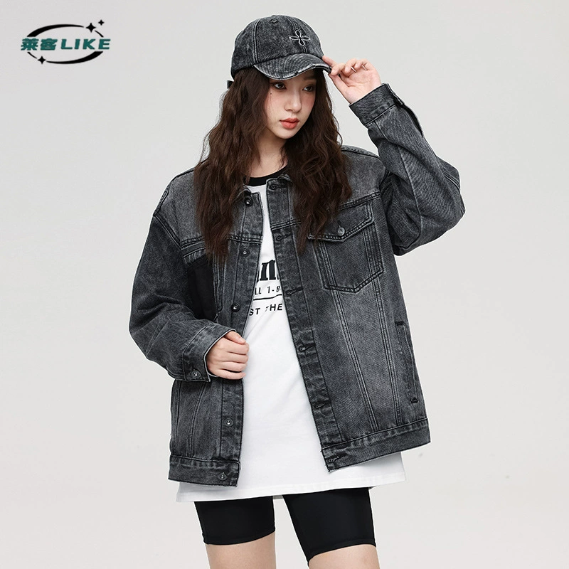 厂家直销男士宽松复古牛仔外套，简约时尚，适合春秋季，日常休闲穿搭，免烫处理设计