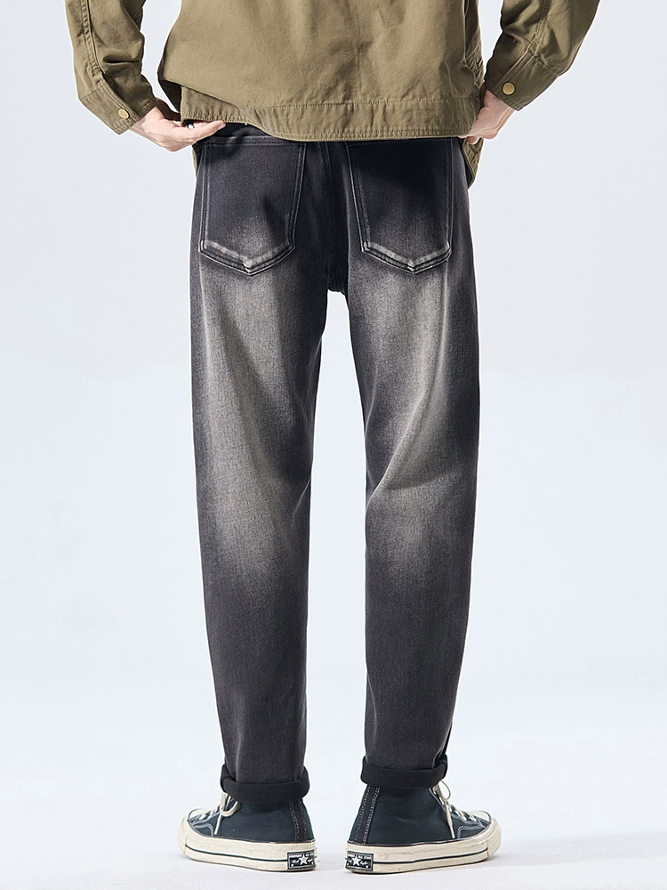 厂家直销男士修身牛仔裤，复古水洗设计，铅笔裤，休闲四季，适合青少年多口袋款式