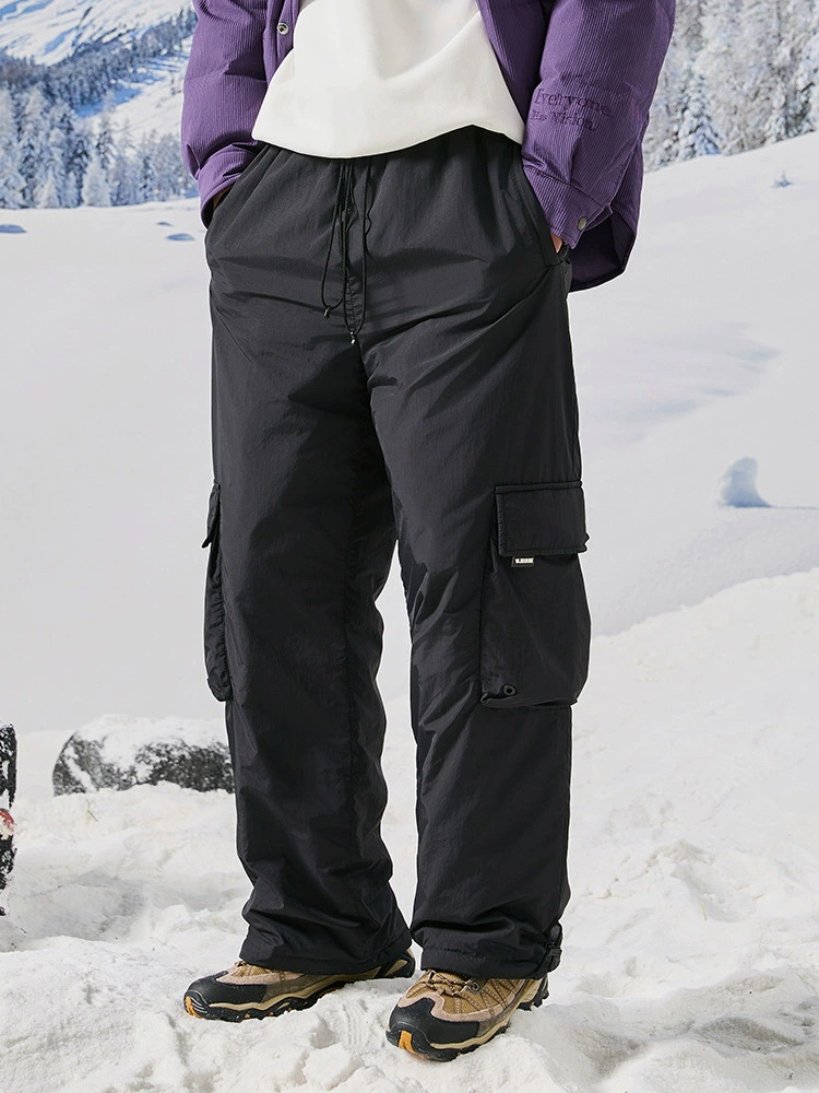 厂家直销男士加厚保暖工装裤，防风防寒宽松束脚裤，冬季户外直筒牛仔裤，舒适耐穿多口袋设计