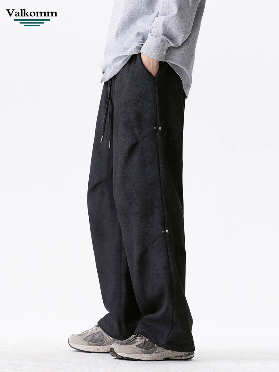 厂家直销男士宽松褶皱设计牛仔裤，休闲时尚直筒，春秋季，多口袋耐磨