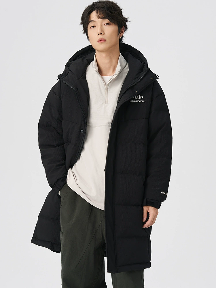 厂家直销男士加厚保暖羽绒服，宽松长款防寒外套，简约设计，冬季适用，多口袋防风功能