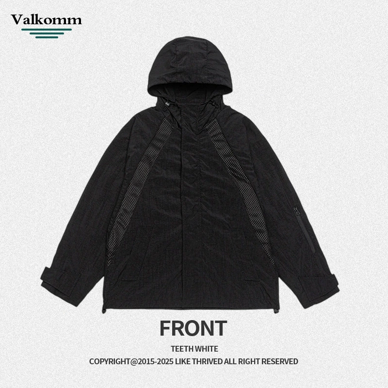 厂家直销青年款宽松拼接夹克外套，运动风格，防风透气，适合春秋季节