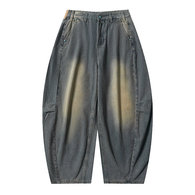 厂家直销男士宽松水洗牛仔裤，春秋休闲风格，适合青少年潮流穿搭