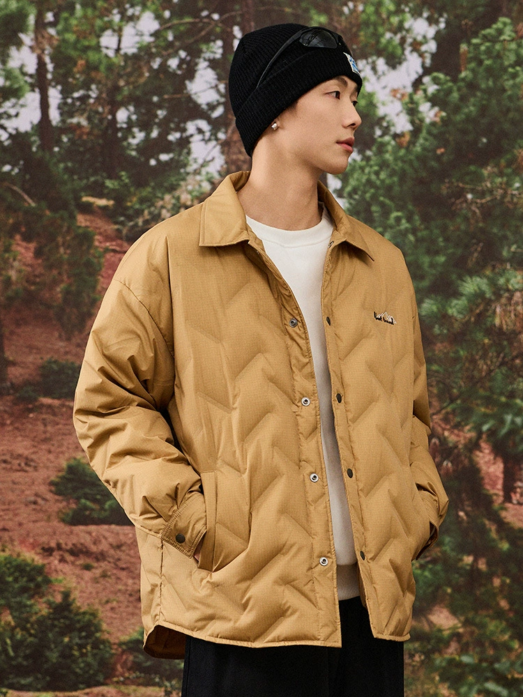 厂家直销大码男士加厚黑色羽绒服，修身设计，冬季休闲外套，连帽立领，多口袋实用