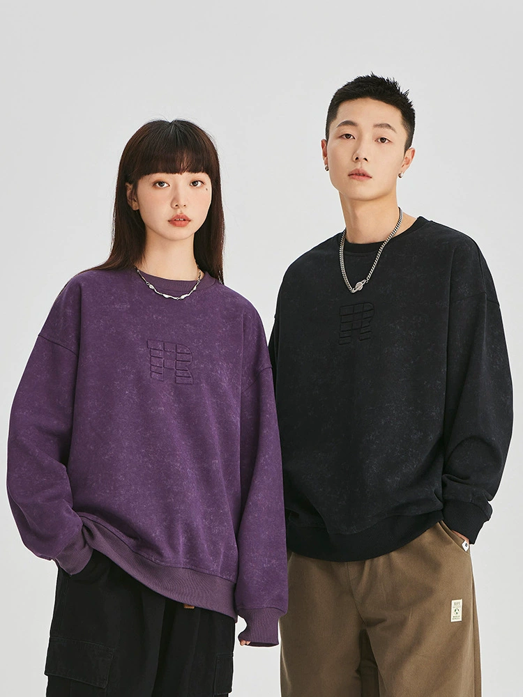 厂家直销男士宽松印花字母健身卫衣，休闲风格，适合春秋季节，优质棉类混纺材质