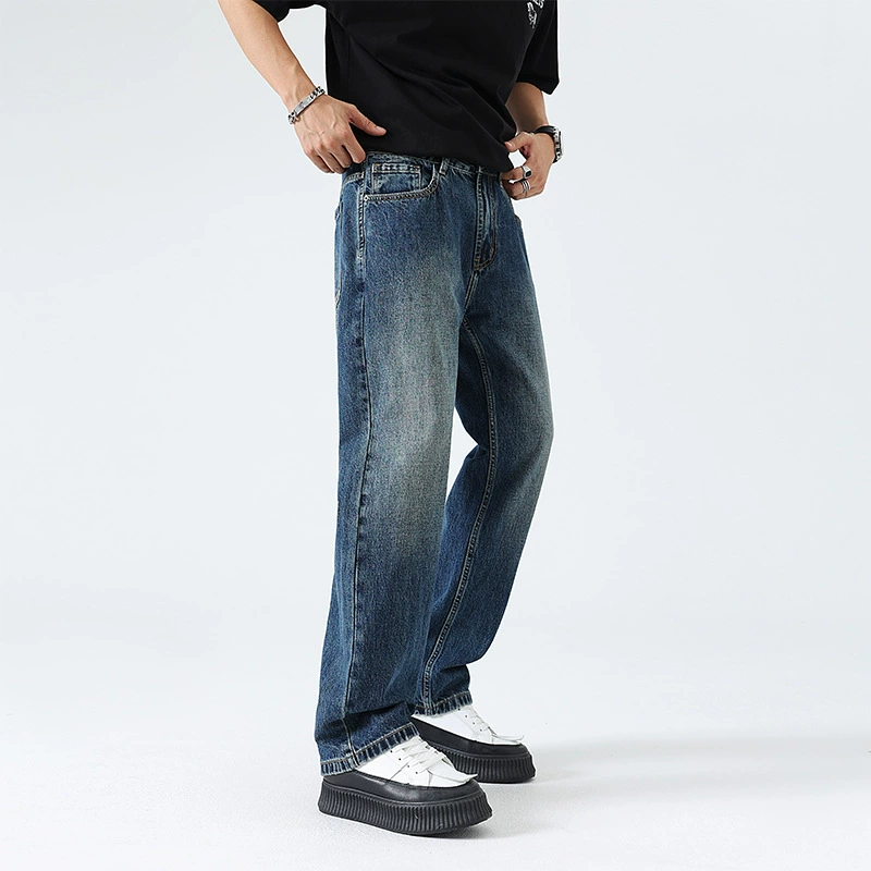厂家直销男士水洗牛仔裤，直筒修身版型，春秋季休闲日常，多口袋设计